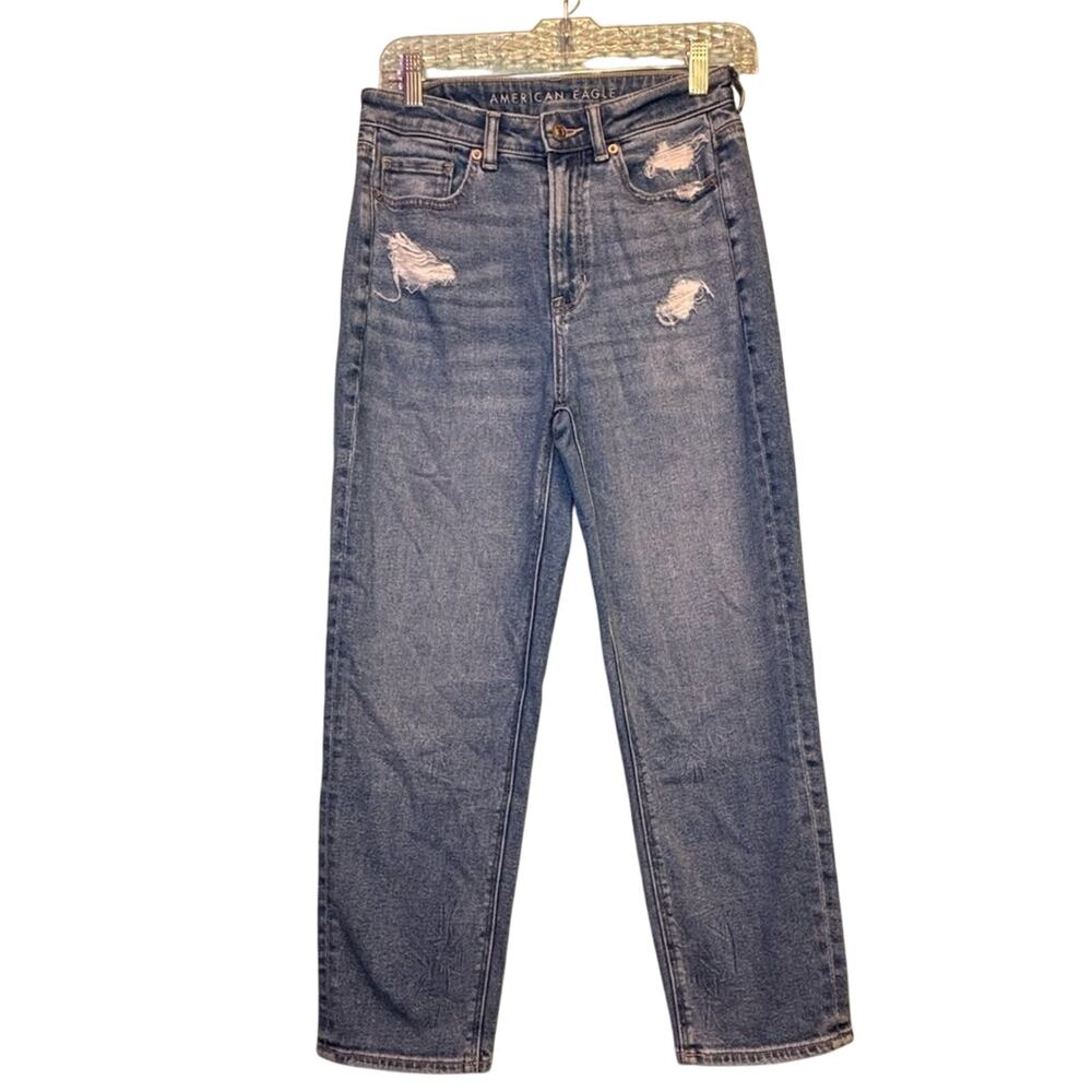 American Eagle Mom Straight Distressed Jeans | Size 4 Short